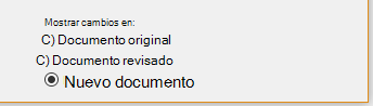 Mostrar cambios en un documento nuevo