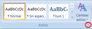 Selector del cuadro de diálogo Estilos