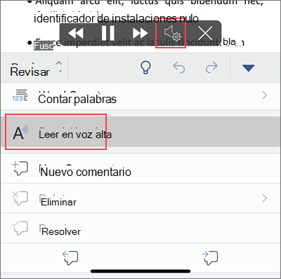 Pulsa Lectura en voz alta