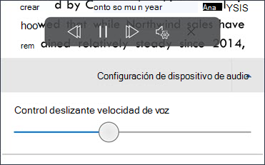 Control deslizante de velocidad de voz