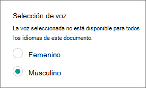 Selección de voz
