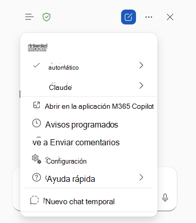 Selector de modelos abierto que muestra opciones para elegir un nivel de razonamiento, usar el modo automático o seleccionar un proveedor de modelos compatible, como OpenAI o Claude.