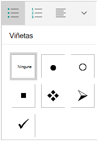 Galería de estilos de bala de tableta Windows