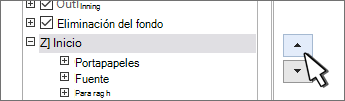 Seleccionar una pestaña y usar los botones arriba o abajo