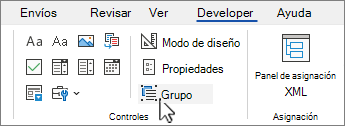 Botón de control de grupo