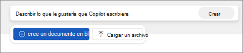 Botón Crear documento en blanco en Word para la Web.