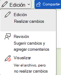 Word opciones para editar, revisar o ver un documento