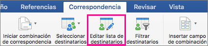 Haga clic para editar la lista de destinatarios