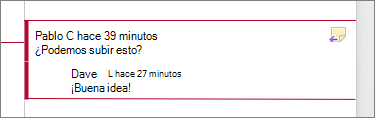 Comentario con una respuesta