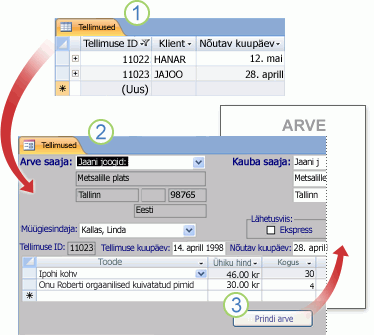 Vormide abil saate andmeid kuvada ja sisestada