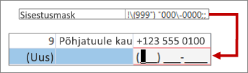 Telefoninumbrite sisestusmask