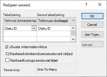Dialoogiboks Seoste redigeerimine