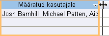 Mitmeväärtuselise välja suuruse muutmine