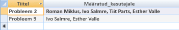 Mitmeväärtuselisel väljal tehet AND kasutava päringu tulem