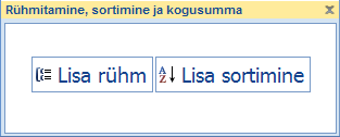 Paan Rühmitamine, sortimine ja kogusumma