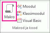 Menüü Loo nupp Makro.