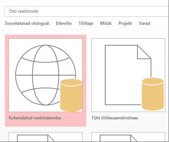 Nupp Kohandatud veebirakendus alustuskuval
