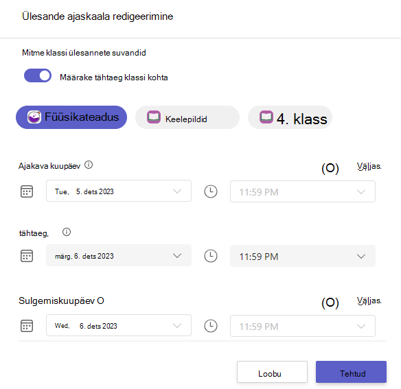 ajaskaala redigeerimine