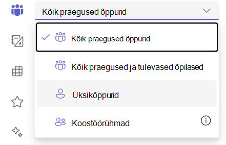 Kuvatõmmis individuaalsest õppurivalikust.