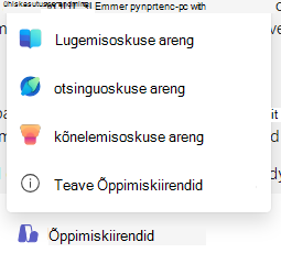 Õppekiirendite kuvatõmmis.