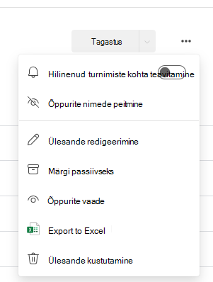 Teavitussuvandi kuvatõmmis.