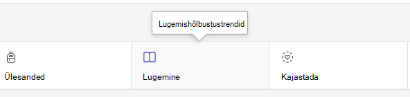 Kuvatõmmis, millel on kujutatud lugemismenüü.