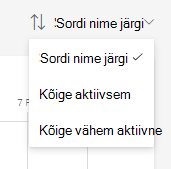 Sortimise kuvatõmmis.