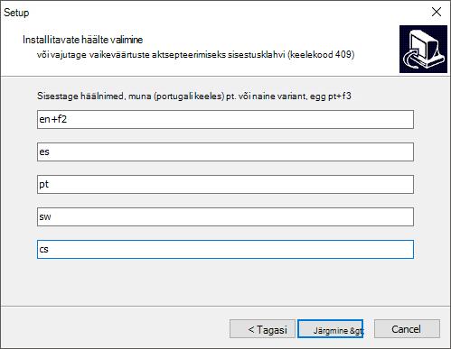 Rakenduse eSpeak installimise dialoogiboks
