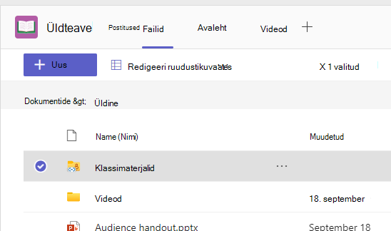 klassi materjalid