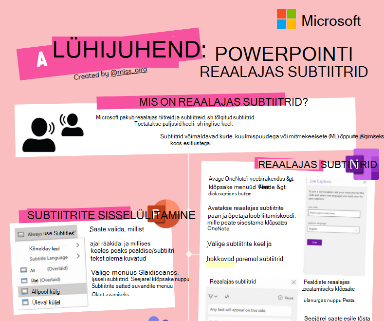 Reaalajas subtiitrite kuvatõmmis.