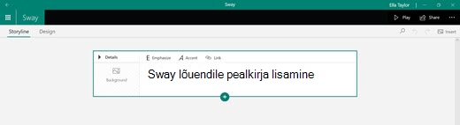 Sway lõuendile pealkirja lisamine