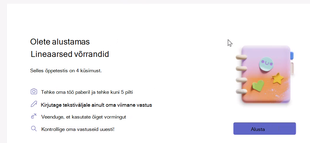 Avakuva dialoogi kuvatõmmis.