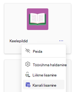 Kuvatõmmis, millel on kujutatud kanali lisamine.