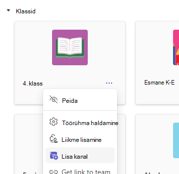 kanali lisamine
