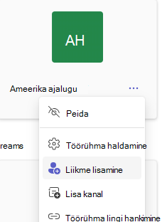 Kuvatõmmis liikme lisamisest.