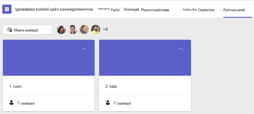 Rühmaruumi kuvatõmmis.