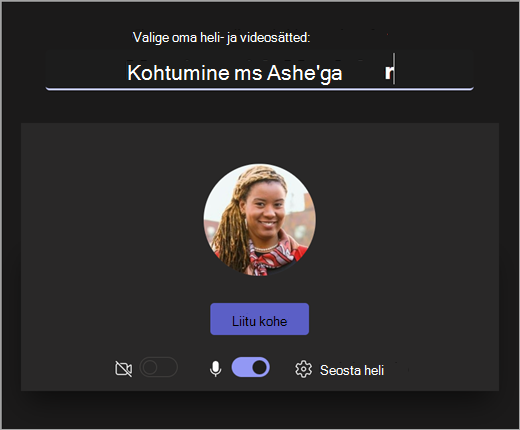 Kuvatõmmis ekraani avamisest, kui haridustöötaja alustab koosolekut Microsoft Teams haridusasutustele.