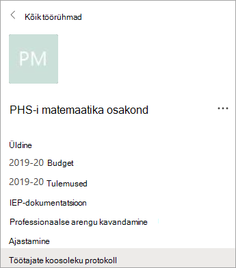 PLC töörühma kanalid.