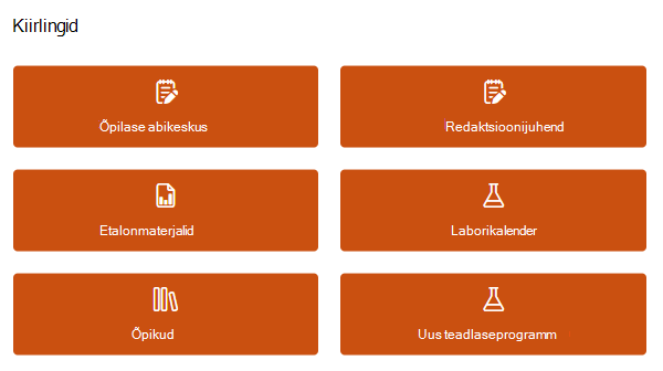 Kiirlinkide kuvatõmmis.