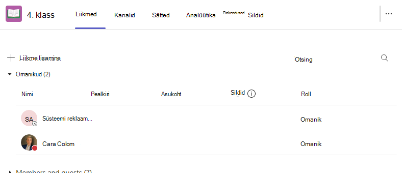 õpetaja kustutamine