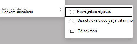 Kuvatõmmis vaatesuvanditest.