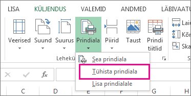 Tühista prindiala