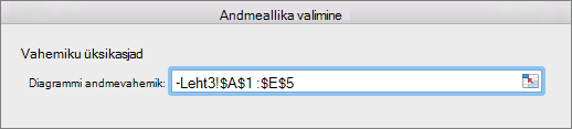 Select the data range for a chart