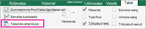 On the Table tab, select Convert to Range