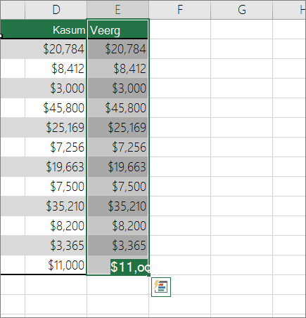Teisest asukohast kopeeritud veerg