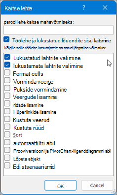 Dialoogiboks Lehe kaitsmine