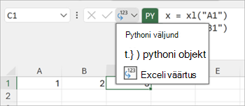 Kasutage väljunditüüpide vahel liikumiseks Pythoni väljundmenüüd.