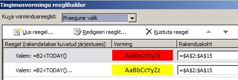 Tingimusvormingu reeglid