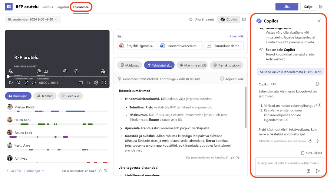 Muudetud Copiloti koosoleku kokkuvõte