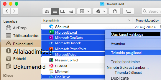 Office’i rakenduste teisaldamine prügikasti
